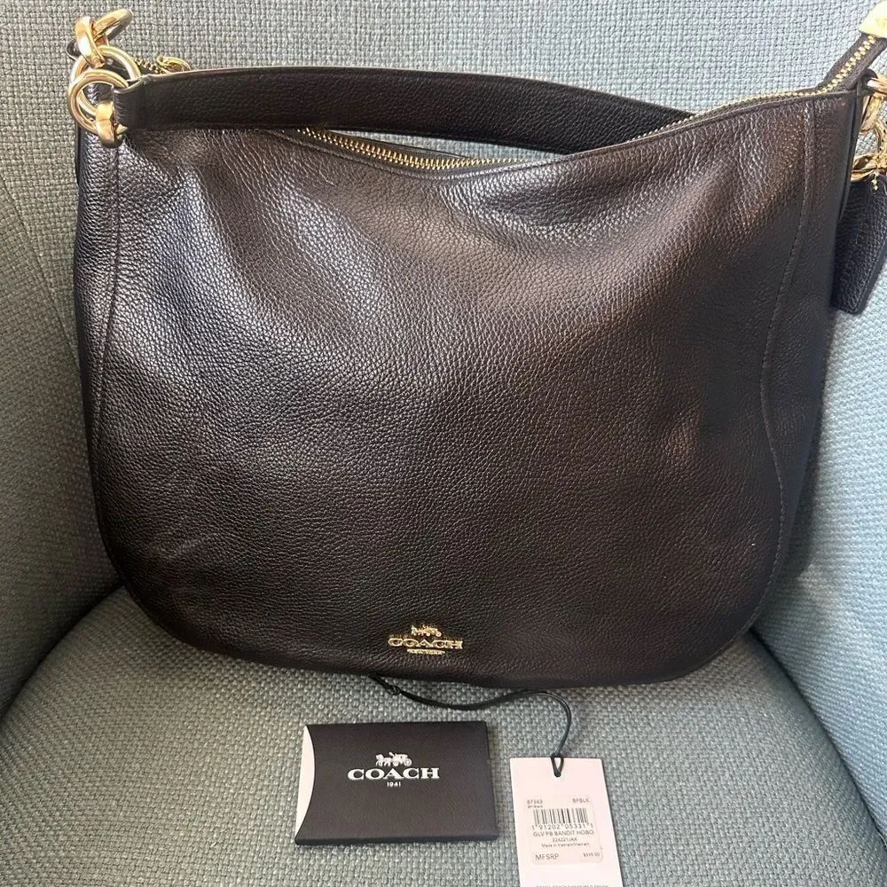 Coach GLV PB Black Bandit Hobo Bag